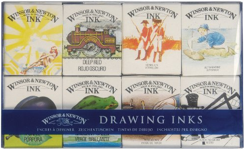 drawing ink set of 8