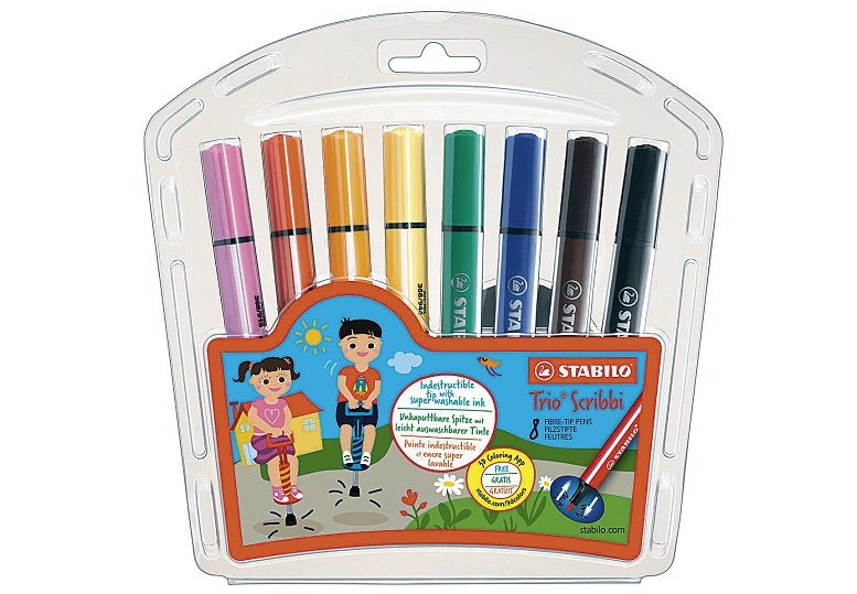 Stabio trio scribbi pen set 8 pieces