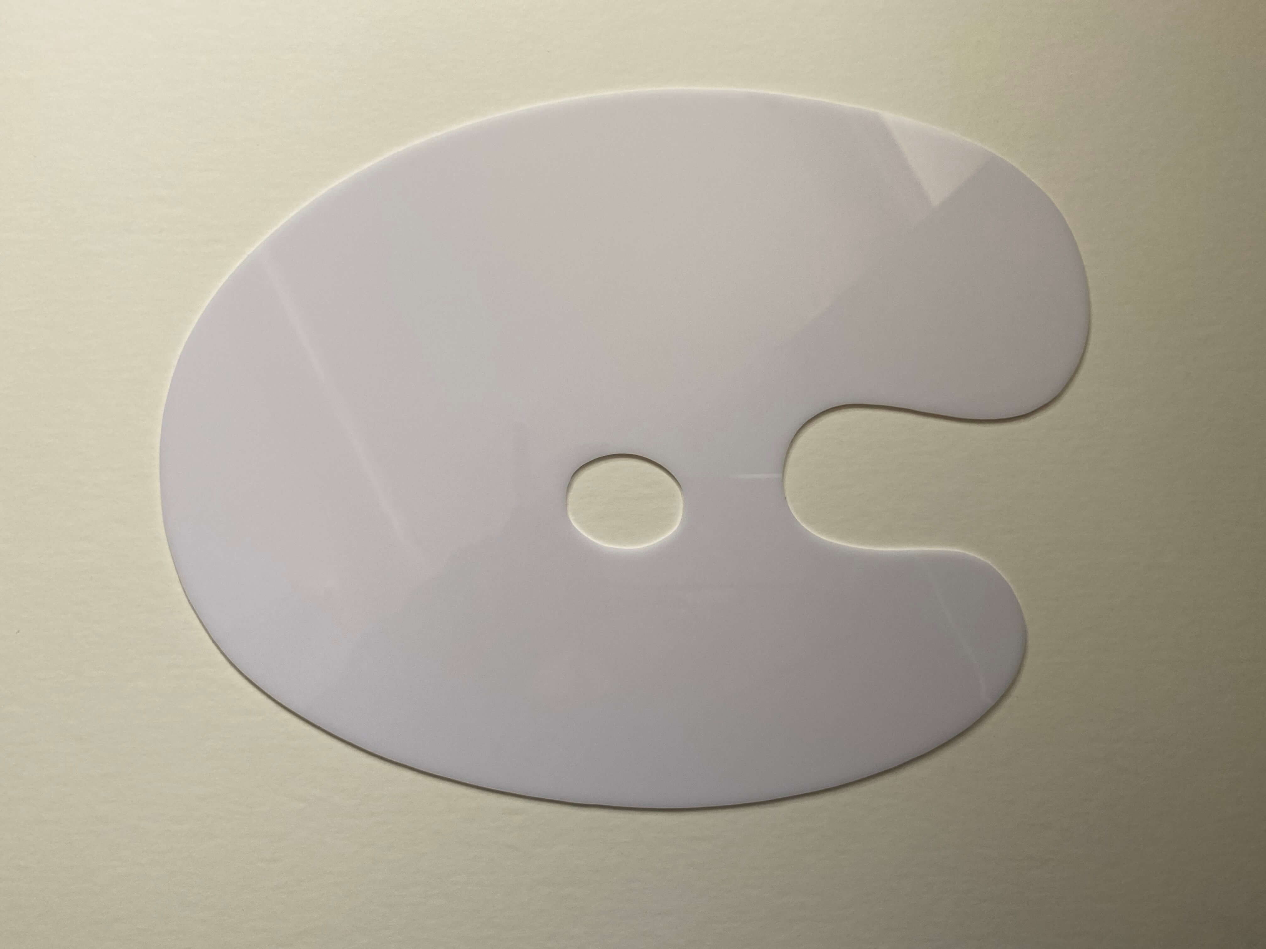 White plastic Oval Flat Palette