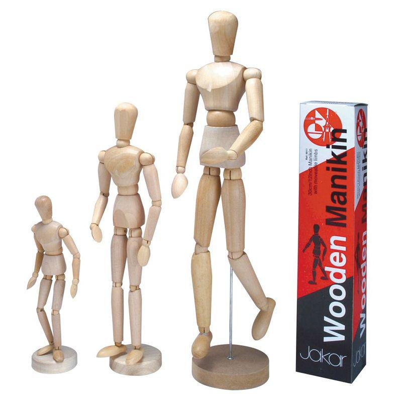 Wooden Manikin Unvarnished with Moveable Limbs