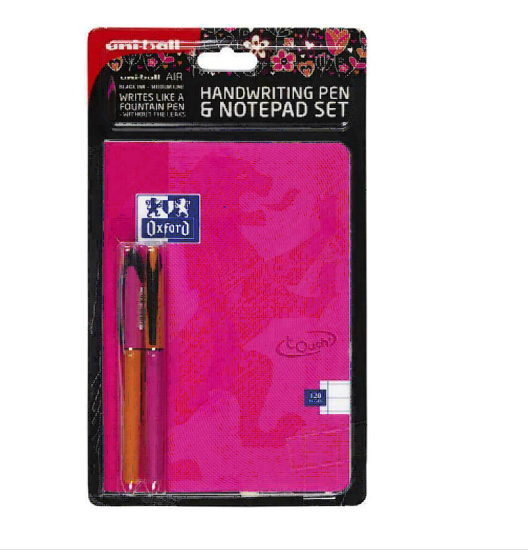 Handwriting Pen & Notepad Set Pink
