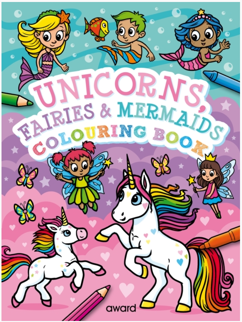 Unicorns, Fairies & Mermaids Colouring