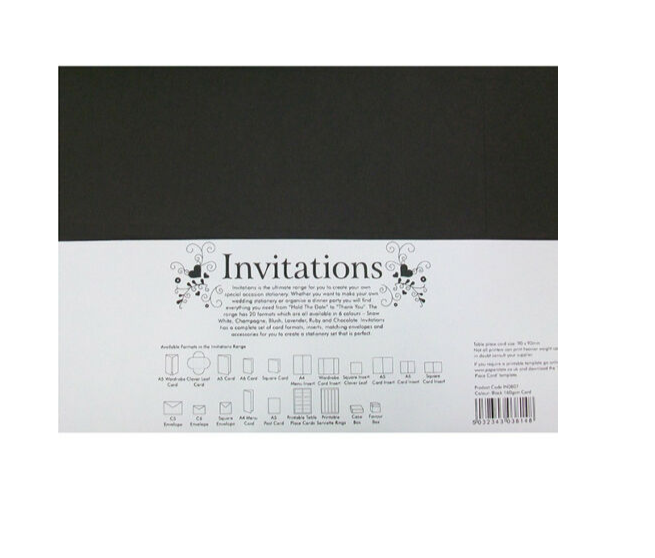Invitations Black Wedding Cards 