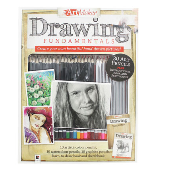 Art Maker Complete Drawing Kit (30 art pencils) Instructional and Sketch  Books