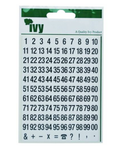 1-99 Numbers Labels 