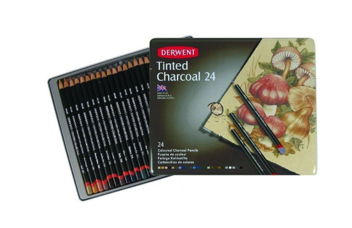 Derwent 24 Tinted Charcoal Pencils 