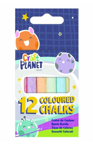 Craft Planet 12 Coloured Chalks 