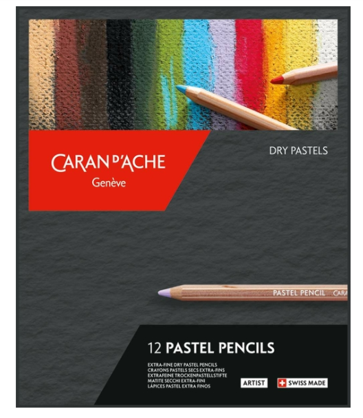 Caran Dache 12 Extra Fine Dry Pastel Pencils 