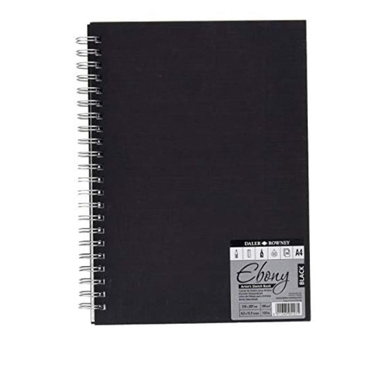 Daler Rowney Ebony A3 black Spiral Sketch Book