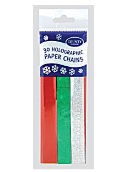 30 Holographic Paper Chains 
