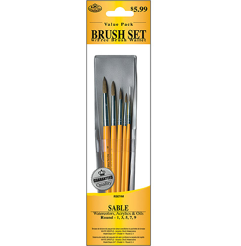 Royal & Langnickel Set of 5 Brushes with Free Wallet