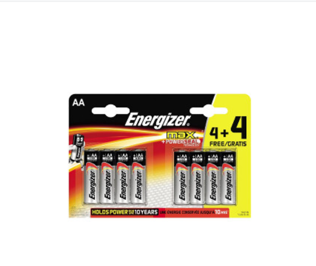 AA Energiser Batteries 4 Pack + 4 FREE