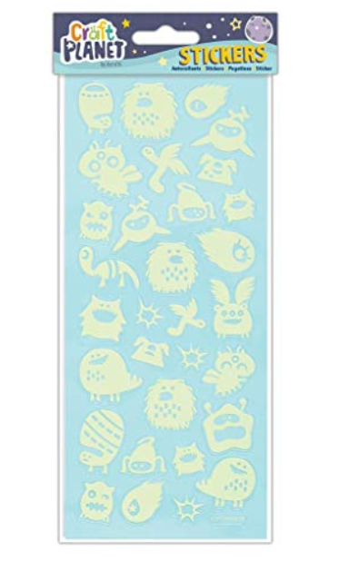 Craft Planet Glow Monster Stickers 