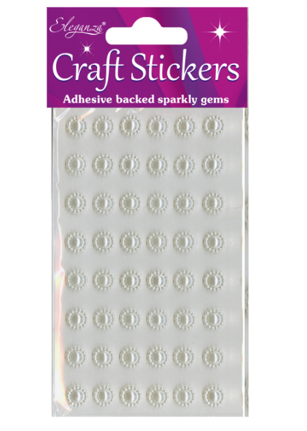 Craft Stickers 48x Sun Pearl Ivory 