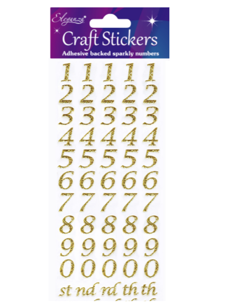 Craft Stickers Gold Numbers