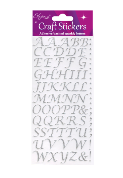 Craft Stickers Silver Letters