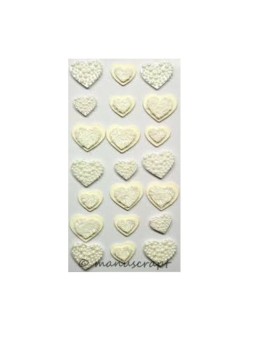 Cream Coloured Love Heart Stickers 