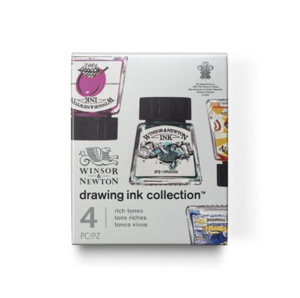 W&N drawing ink x4 rich colours