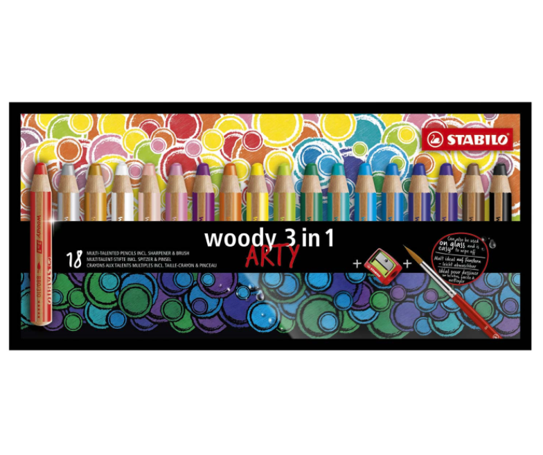 Woody 3 in 1 Stabilo Pencil Set 18x 