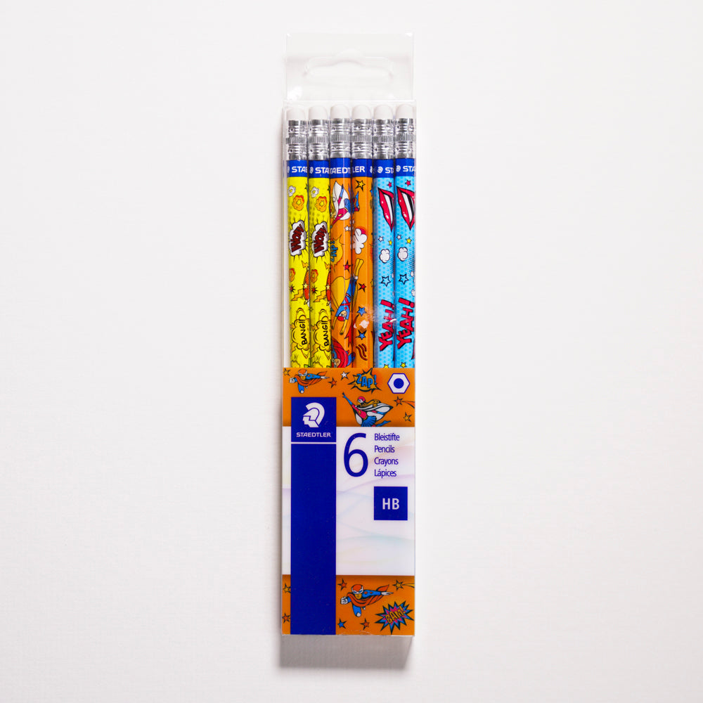 Staedtler 6 Pack HB Pencils with Rubber 