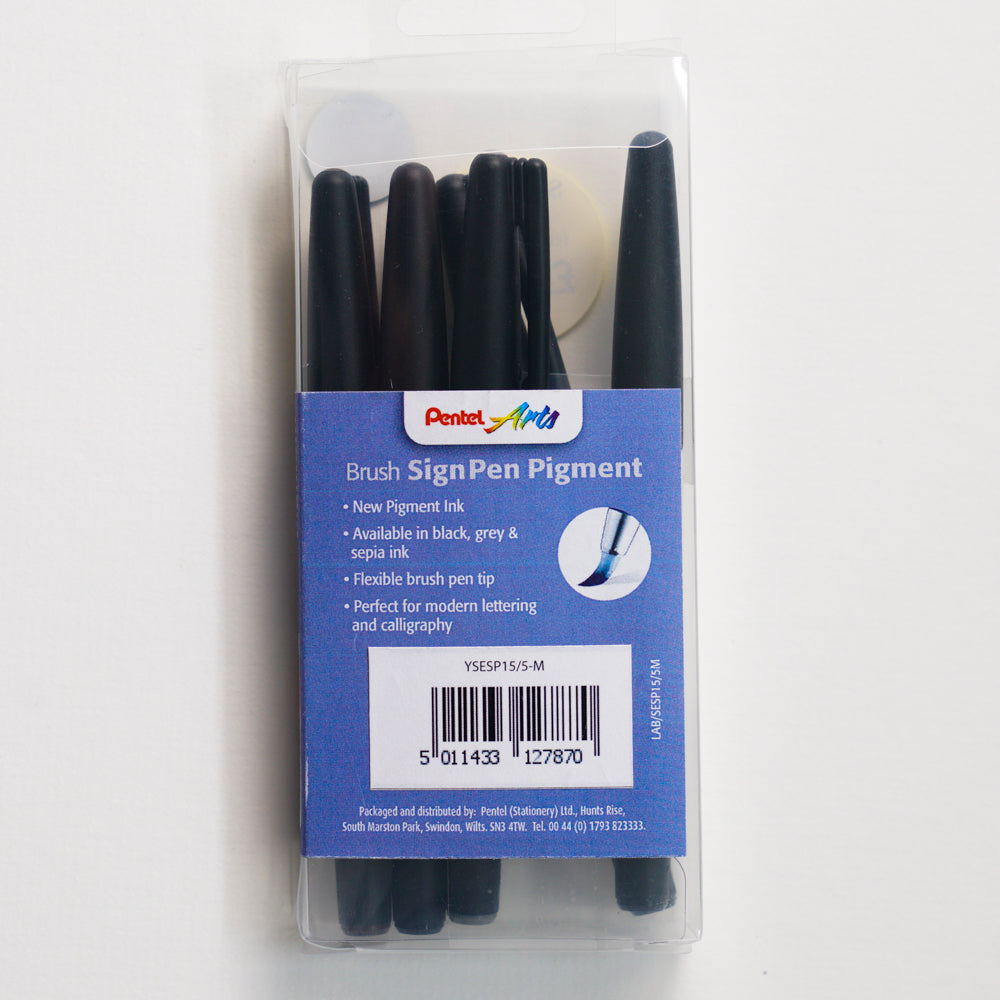 Pentel Brush Sign Pen Pigment set 