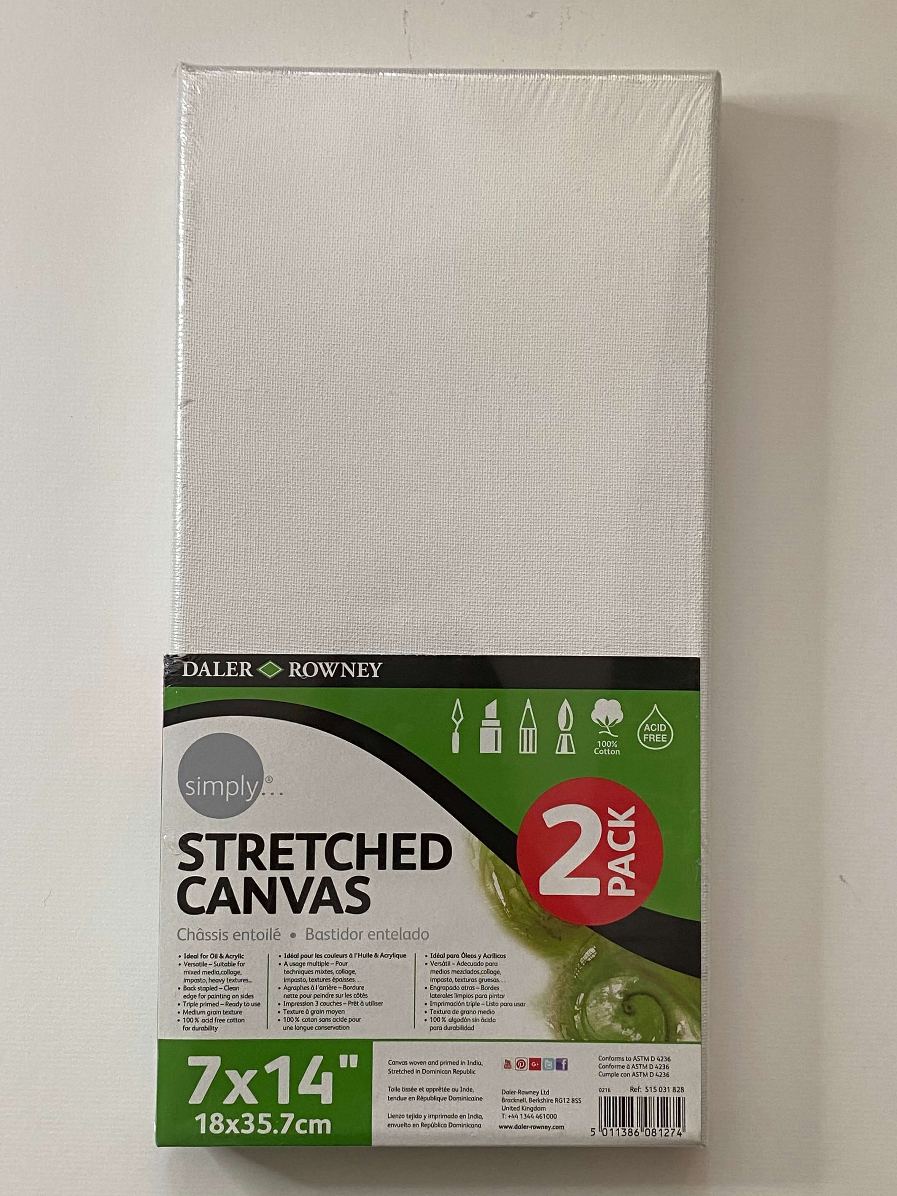 Simply Stretched Canvas 2 Pack 7x14