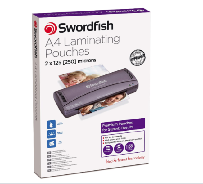Swordfish A4 Laminating Pouches 100 Pack 