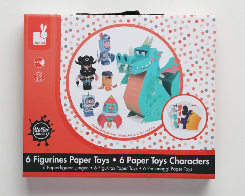 Janod 6 Figurines Paper Toys/Characters Kit